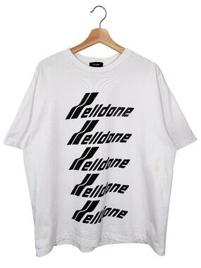 We11done 100% Cotton Front Multi-logo Oversized T-shirt men's size S